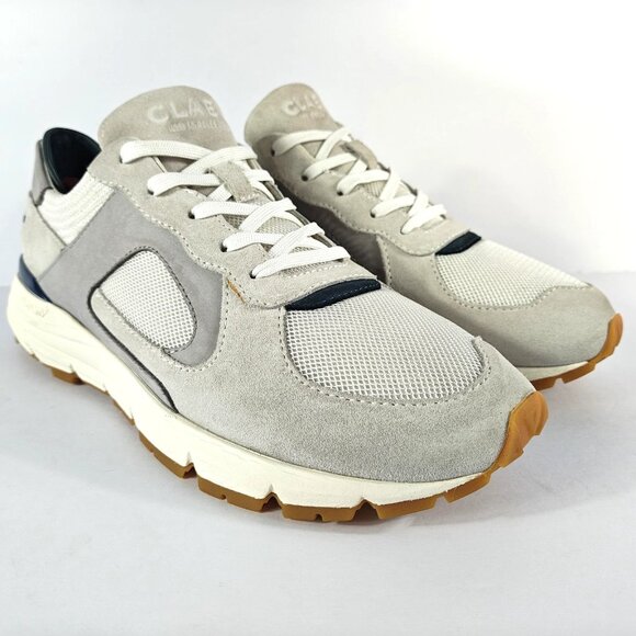 CLAE Edwin Vibram Runner Sneakers Men’s 8 Suede Mesh Gray White Casual Shoes - Picture 1 of 16